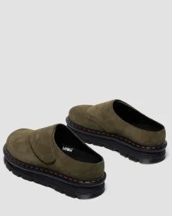 Dr. Martens Last Chance Styles|Last Chance Styles*Zebzag Anywair Suede Mules in Olive Olive — Bronx Suede