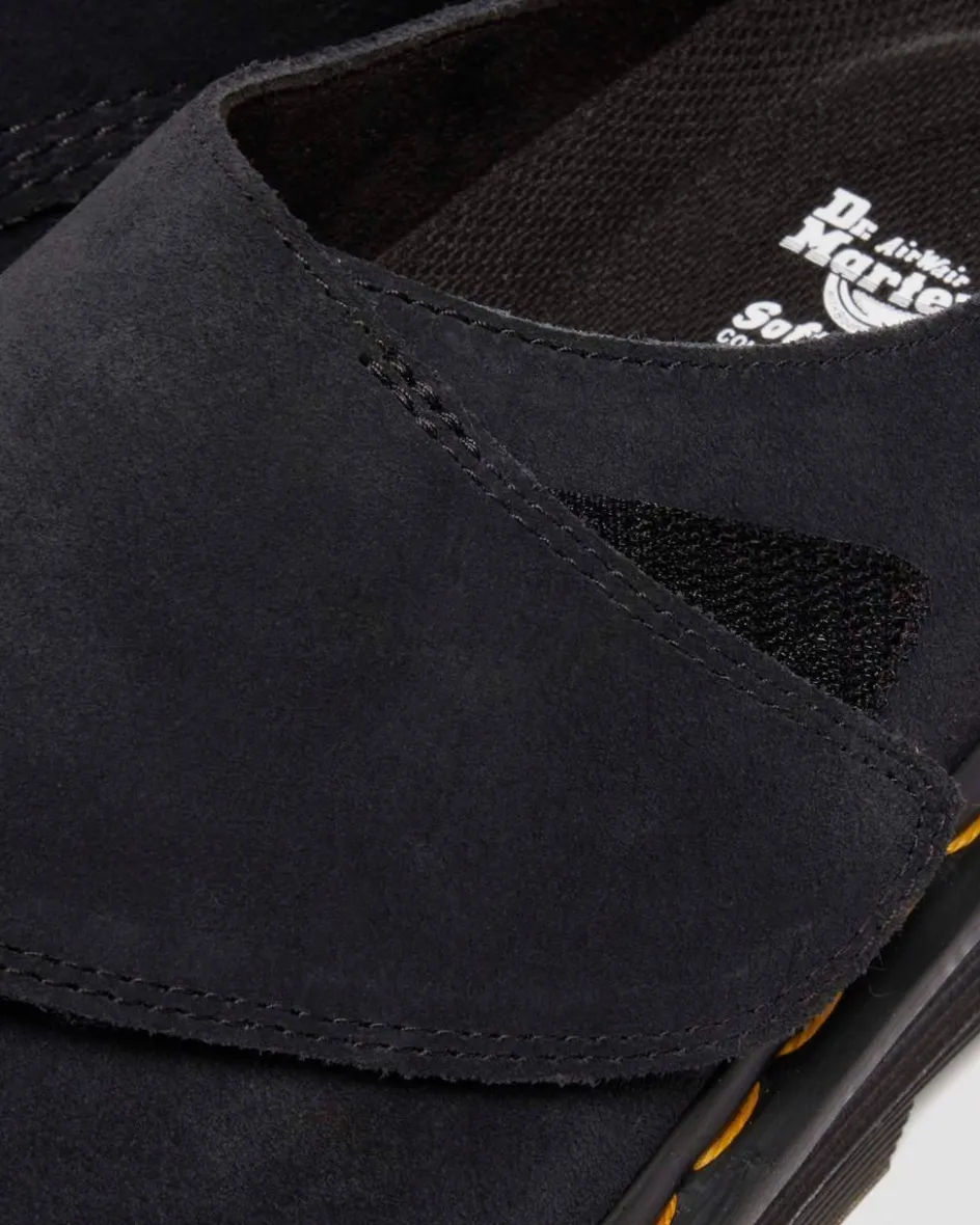 Dr. Martens Mules|Shoes*Zebzag Anywair Suede Mules in Black Black — Bronx Suede