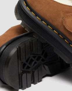 Dr. Martens Winter Boots|Last Chance Styles*Zebzag AnyWair Warm Lined Suede Mules in Desert Brown Desert Brown — Bronx Suede