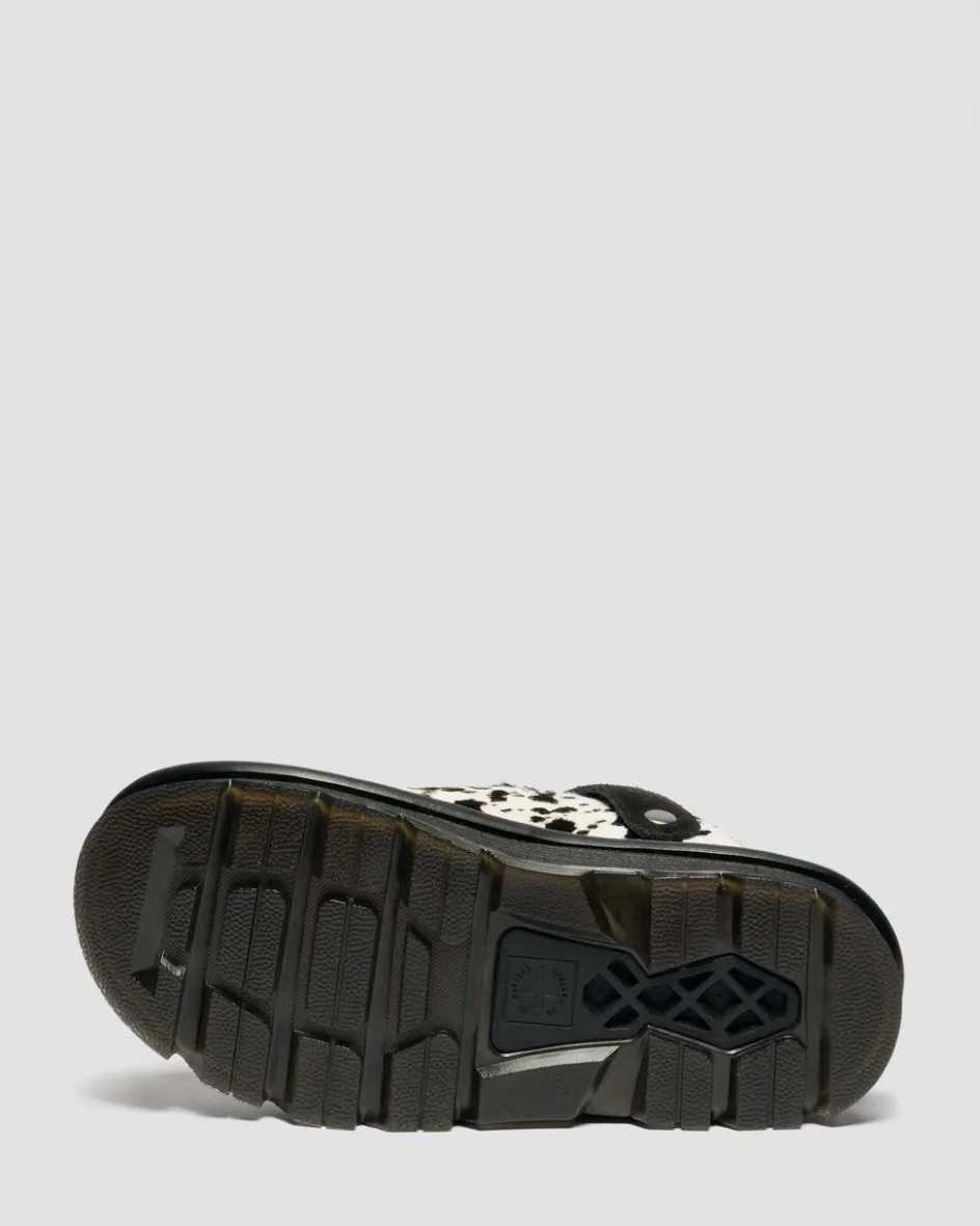 Dr. Martens Mules|Shoes*Zebzag Dalmatian Hair On Leather Platform Mules in Cream & Black Cream & Black — Dalmatian Print Hair On