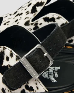 Dr. Martens Mules|Shoes*Zebzag Dalmatian Hair On Leather Platform Mules in Cream & Black Cream & Black — Dalmatian Print Hair On