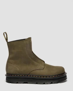 Dr. Martens New And Featured|Boots*Zebzag Laceless Nubuck Boots in Dms Olive DMs Olive — Tumbled Nubuck
