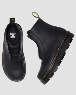 Dr. Martens Boots|Zebzag: The Art Of Comfort*Zebzag Laceless Slip On Leather Boots in Black Black — Wyoming
