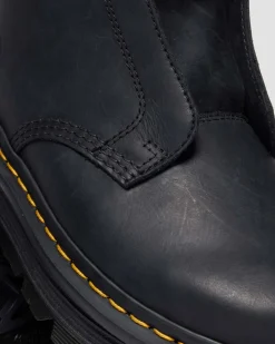 Dr. Martens Boots|Zebzag: The Art Of Comfort*Zebzag Laceless Slip On Leather Boots in Black Black — Wyoming
