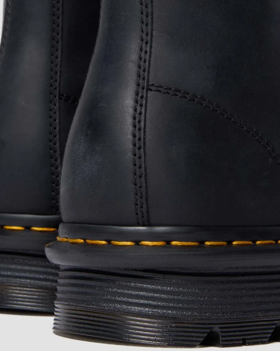 Dr. Martens Boots|Zebzag: The Art Of Comfort*Zebzag Laceless Slip On Leather Boots in Black Black — Wyoming