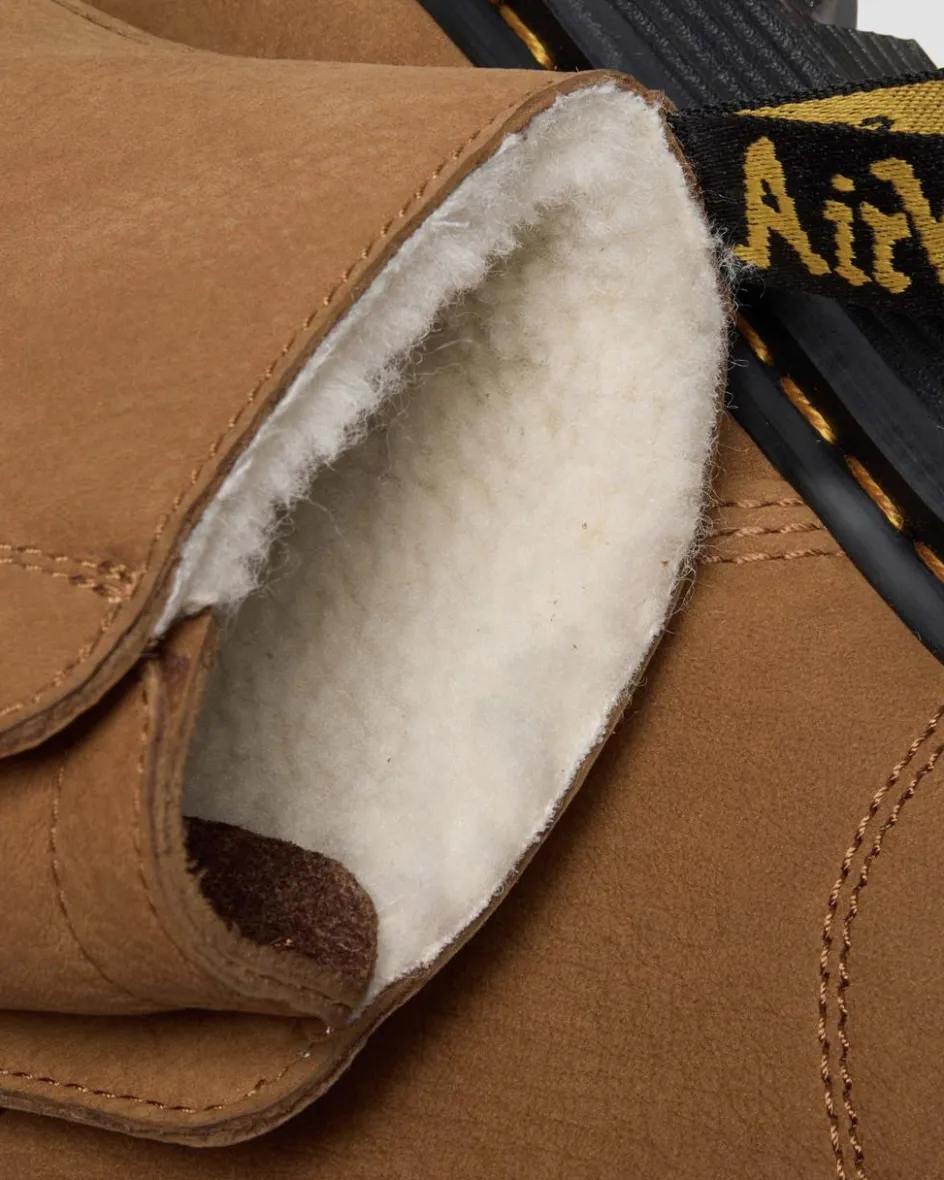 Dr. Martens Winter Boots|Last Chance Styles*ZEBZAG LACELESS WARM LINED SLIP ON NUBUCK BOOTS in Desert Brown DESERT BROWN — Milled Nubuck Wp