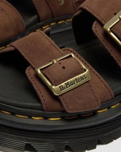 Dr. Martens New And Featured|Sandals*Zebzag Nubuck Platform Sandals in Sepia Brown Sepia Brown — Tumbled Nubuck