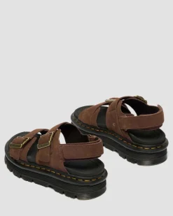 Dr. Martens New And Featured|Sandals*Zebzag Nubuck Platform Sandals in Sepia Brown Sepia Brown — Tumbled Nubuck
