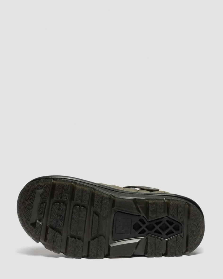 Dr. Martens Mules|Shoes*Zebzag Quilted Canvas Platform Mules in Dms Olive Green DMs Olive Green — Econyl Woven WR+Grizzly
