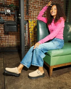 Dr. Martens Mules|Shoes*Zebzag Suede Casual Slingback Platform Mules in Savannah Tan Savannah Tan — E.H.Suede