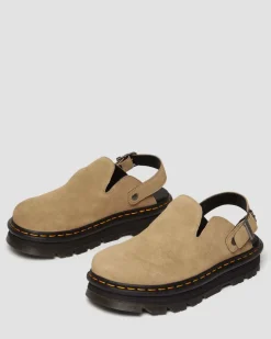 Dr. Martens Mules|Shoes*Zebzag Suede Casual Slingback Platform Mules in Savannah Tan Savannah Tan — E.H.Suede