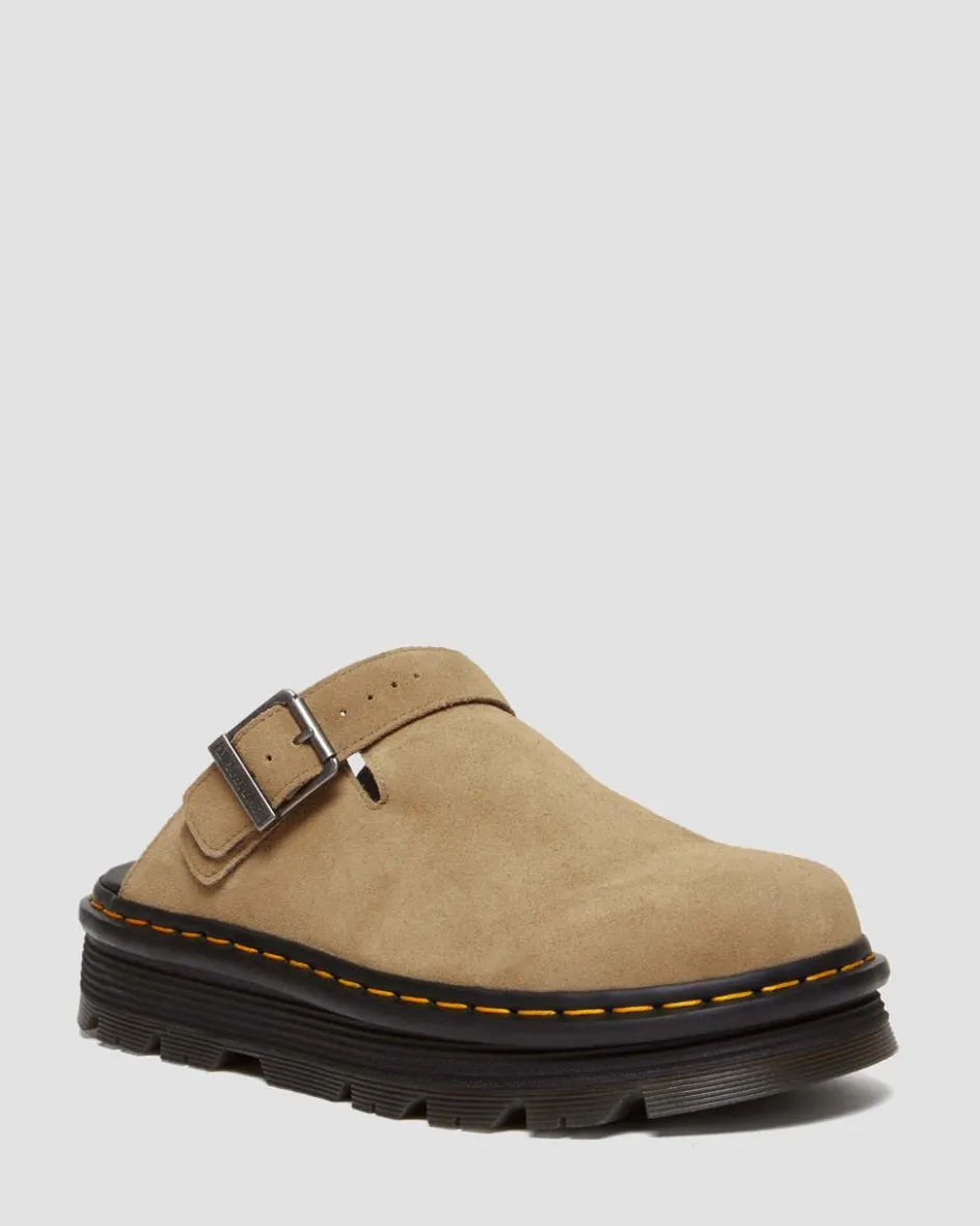 Dr. Martens Mules|Shoes*Zebzag Suede Casual Slingback Platform Mules in Savannah Tan Savannah Tan — E.H.Suede