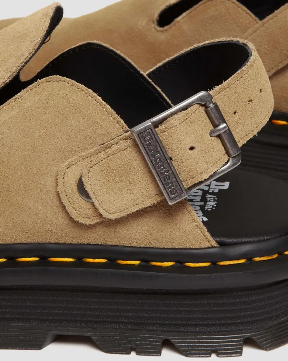 Dr. Martens Mules|Shoes*Zebzag Suede Casual Slingback Platform Mules in Savannah Tan Savannah Tan — E.H.Suede