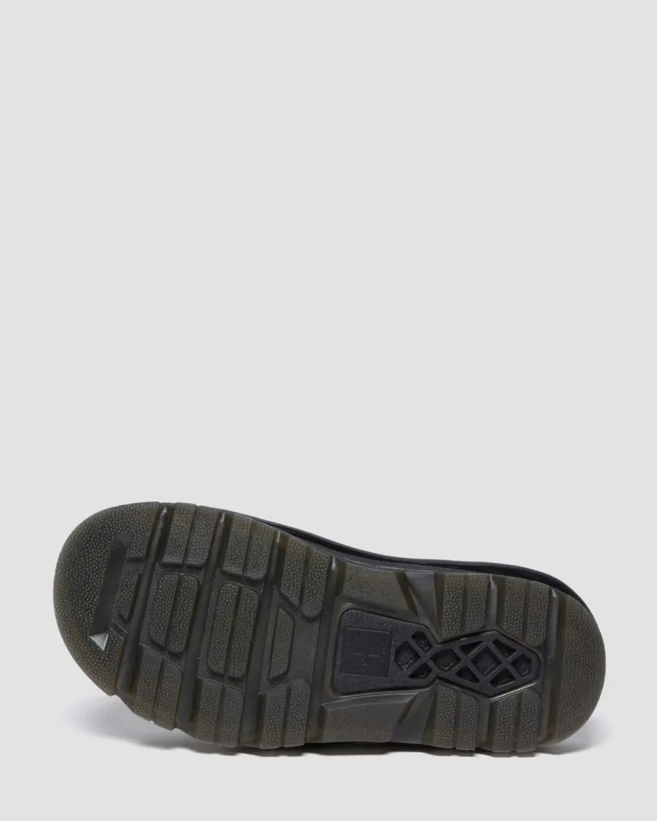 Dr. Martens Mules|Shoes*Zebzag Suede Casual Slingback Platform Mules in Black Black — E.H.Suede