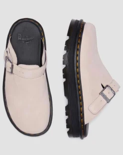Dr. Martens Last Chance Styles*Zebzag Suede Casual Slingback Platform Mules in Powder Pink Powder Pink — E.H.Suede
