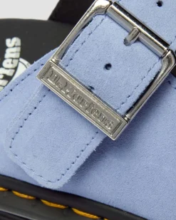 Dr. Martens Mules|Sandals*Zebzag Suede Casual Slingback Platform Mules in Cornflower Blue CORNFLOWER BLUE — E.H.Suede