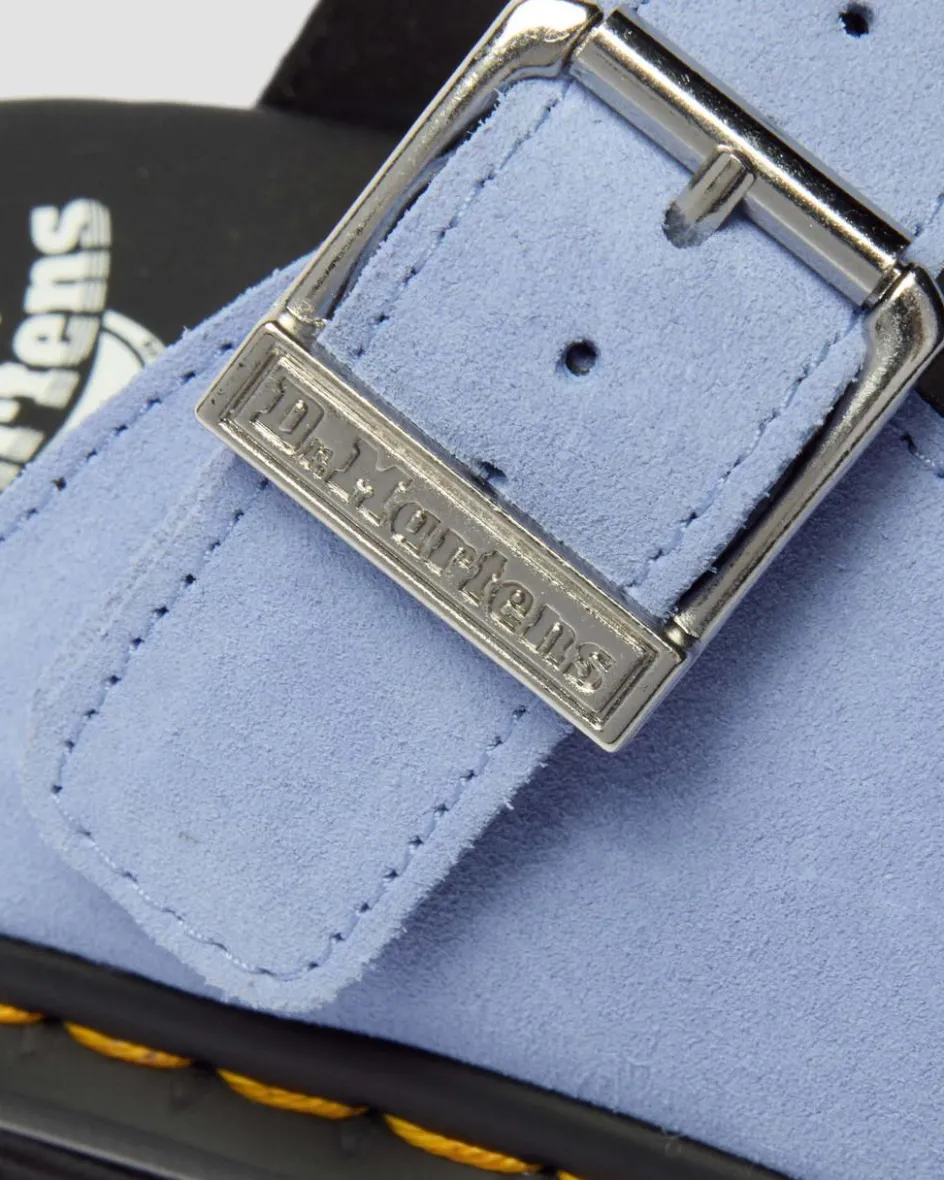 Dr. Martens Mules|Sandals*Zebzag Suede Casual Slingback Platform Mules in Cornflower Blue CORNFLOWER BLUE — E.H.Suede