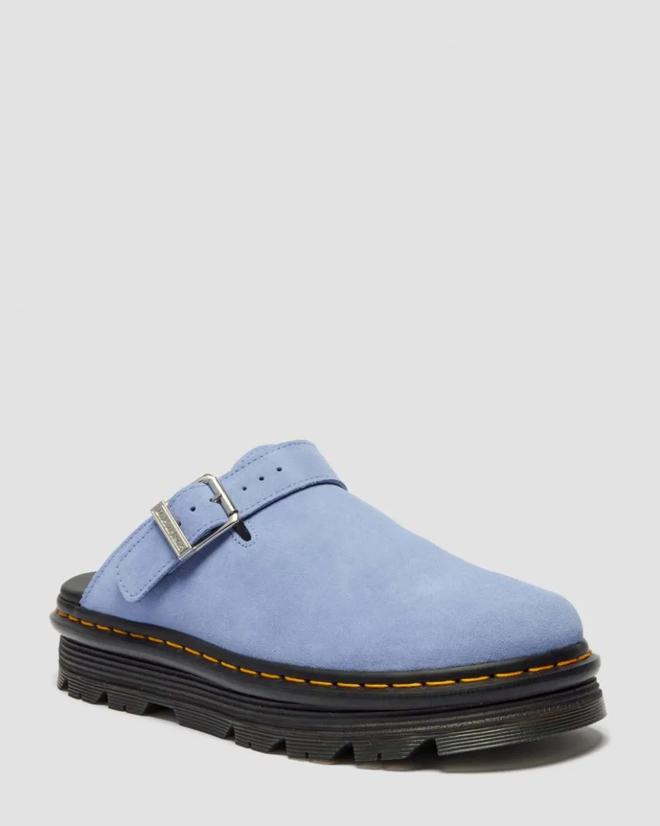 Dr. Martens Mules|Sandals*Zebzag Suede Casual Slingback Platform Mules in Cornflower Blue CORNFLOWER BLUE — E.H.Suede