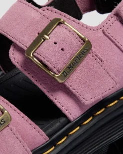 Dr. Martens New And Featured|Sandals*Zebzag Suede Platform Sandals in Dusty Rose Dusty Rose — E.H.Suede