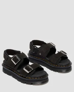 Dr. Martens Sandals|Zebzag: The Art Of Comfort*Zebzag Suede Platform Sandals in Black Black — E.H.Suede