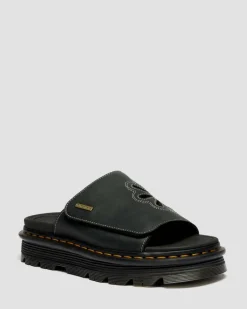 Dr. Martens Mules|Sandals*Zebzag Wyoming Leather Slides in Black Black — Wyoming